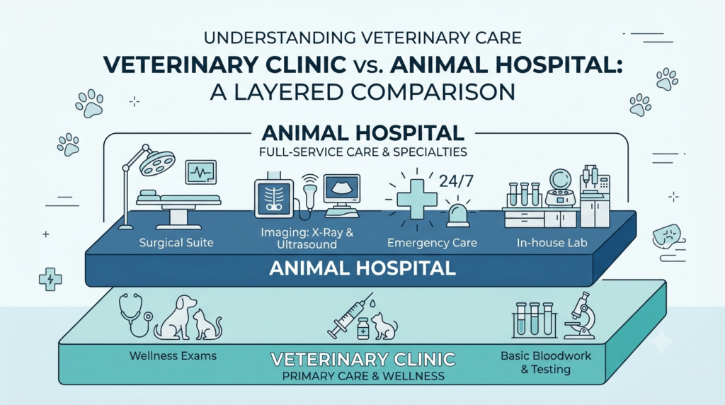 Animal Hospital vs Veterinary Clinic: Which Does Your Pet Actually Need? 1 Animal Hospital vs Veterinary Clinic: Which Does Your Pet Actually Need?